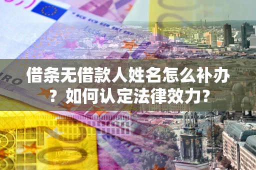 济南借条无借款人姓名怎么补办？如何认定法律效力？