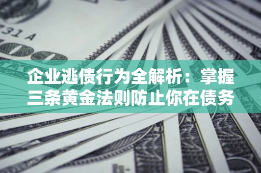 济南企业逃债行为全解析：掌握三条黄金法则防止你在债务乱局中“踩雷”